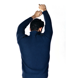 เสื้อกันหนาวแบบสวมหัวสำหรับผู้ชาย,เสื้อสเวตเตอร์ถักเสื้อสเวตเตอร์ลำลองเสื้อคอลูกเรือสีพื้นสำหรับใส่ทำงาน - Product Image 4