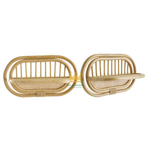 Hot Sale 2025 Wall Mount <b>Storage</b> Display Decor Design <b>Hanging</b> Rattan Wall Shelf Wall Decoration Shelf in Vietnam - Product Image 3
