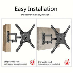 Soporte de Pared para TV de Alta Resistencia, Fácil Instalación, Movimiento Completo, Inclinación y Giro Ajustables, Brazo Articulado para Pantallas LCD de 26-60 Pulgadas, Acero - Product Image 3