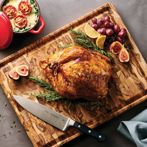 Tabla de cortar de grano final de madera de teca 17,75x13,5 personalizable, juego de tablas de utensilios de cocina ecológicas, características sostenibles rectangulares - Product Image 5