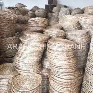 Wholesale Seagrass Placemat Handwoven <b>Round</b> <b>Table</b> Mat Blue Orange Pattern Rustic Coastal <b>Dining</b> <b>Table</b> Decoration Natural Fiber - Product Image 6