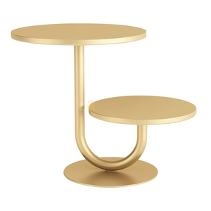 Stand de gâteau et de bonbons en métal de couleur dorée de conception simple avec des tailles personnalisées pour des occasions d'anniversaire avec des tailles 34 cm - Product Image 2