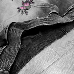 Sudadera con capucha de araña lavada Vintage, venta al por mayor, apliques, bordado de angustia, Hip Hop Street, sudadera holgada de manga larga para hombre - Product Image 5