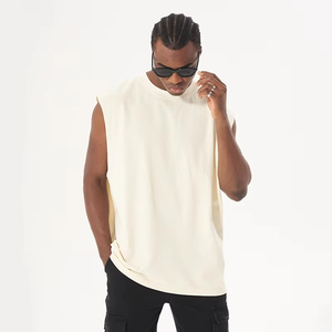 Camiseta sin mangas para hombre con dobladillo crudo de Color sólido, Camiseta deportiva sin mangas con logotipo personalizado, Chaleco Ajustado transpirable de verano - Product Image 1