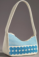 Sac à main de soirée en coton fait main style bohème indien pour femme, avec perles, grande capacité, écologique, sac messager