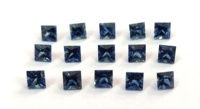 Saphir bleu naturel uniquement, chauffé, 3 mm, taille carrée, facetté, qualité supérieure - Saphir bleu en vrac