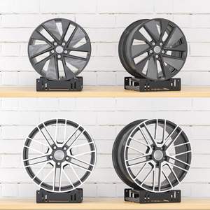 Présentoir de pneus réglable à 360 ° Support de moyeu de roue Présentoir de jante de roue rotative Support de stockage de pneus pour voiture, <span class=keywords><strong>moto</strong></span>, camion - Product Image 2