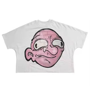 T-shirt pour homme noir à motif de dessin animé, manches courtes, col rond, coupe classique, imprimé, style décontracté, tissu jersey 100% coton - Product Image 6