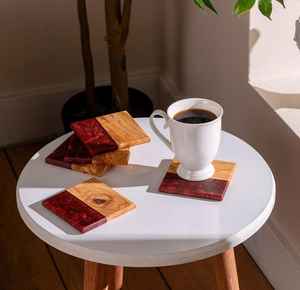 Classic Style Resin <b>Coaster</b> Decorative and Functional Item Made with Epoxy Resin Pouring - Product Image 3