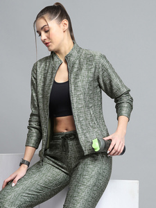 Conjunto de chándal de 2 piezas OEM personalizado con estampado de oliva y cuello simulado para mujer, conjunto de chándal de 2 piezas de longitud completa para mujer y conjunto de chándal para mujer - Product Image 5