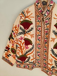 Cardigan brodé de style chinois à col mandarin, manches trois quarts, en coton, pour femme, vêtement décontracté de printemps - Product Image 5