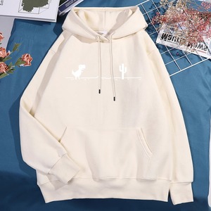 Sweat à capuche Little Dinosaur pour hommes et femmes, 100% coton, épais, avec poche, mignon, chaud pour l'automne, col rond - Product Image 1