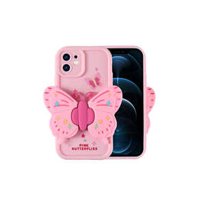 Coque de luxe rose pour iPhone 12 MYST, motif figurine mignon, protection de l'appareil photo, coque en silicone souple, style élégant 'Ins', compatible 7 - Product Image 1