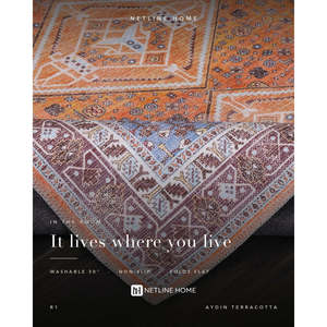 Tapis lavable en chenille RWR1 Aydn Terracotta Tribal de Rug Weavers, vente en gros et dropshipping, 10 tailles - Product Image 2