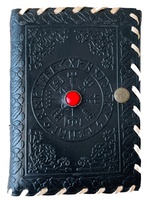 Carnet de notes vintage grand format en cuir noir rigide, couverture thermique, pages vierges, fermoir, charmant carnet de croquis pour femmes, écriture, dessin, cadeau