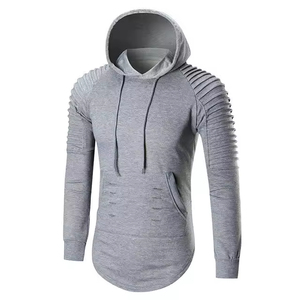 Haute qualité personnalisé hommes hiver à capuche Street Wear à manches longues coupe régulière couleur unie décontracté hauts hommes sweats à capuche brodés - Product Image 3