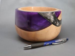 Cuenco de resina de madera de lujo artesanal moderno centro de mesa rústico funcional exhibición de cocina para el hogar - Product Image 2