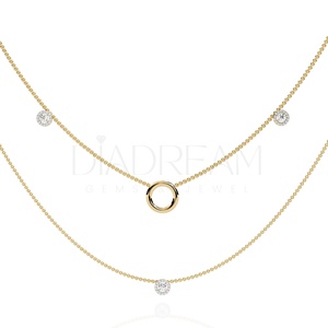 Collier personnalisé en argent sterling 925 brillant à double couche Collier tendance de mariage style Leb Grown Diamonds Personnalisable à la mode - Product Image 5