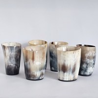 Verres à boire viking en corne de buffle de vache faits à la main avec taille personnalisée verre à corne courte couleur naturelle