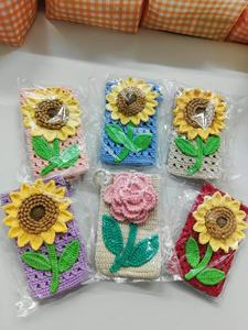 Fancy Crochet Sunflower iPhone Bag Crossbody Crochet Knitted Wallet <b>Coin</b> Purse Handmade Crafts Hollowed Phone <b>Cases</b> Needlework - Product Image 6