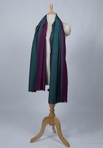 Châle réversible en cachemire et laine fine de qualité supérieure pour femme, ultra doux, bicolore, luxueux, élégant, étole de créateur pour mariage - Product Image 2