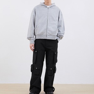 Y2K full zip UPS boxy Custom Blank 400gsm Puff Print Sudaderas y sudaderas para hombre - Product Image 2