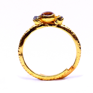 แหวนเงินแท้ 925 ชุบทอง สไตล์วินเทจ เรียบง่าย คลาสสิก สำหรับผู้หญิง ปรับขนาดได้ เหมาะสำหรับงานหมั้นหรือวันครบรอบ ประดับด้วยทัวร์มาลีน - Product Image 5