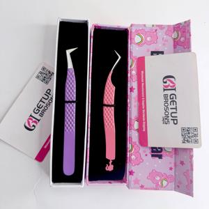 Pince à cils GETUP BROSONS IMPEX Russian Volume en acier inoxydable, style dauphin, pointe argentée, anti-magnétique, prise en main parfaite, 10 mm - Product Image 5