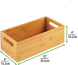 Mangowood Storage Bin Container, Drawer Organizer Crate <b>Boxes</b> with Handles for Kitchen Pantry Cabinet, <b>Shelves</b> - Product Image 3