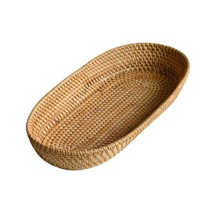 Cesta de Servir Ovalada Larga y Estrecha, Elegante Cesta Tejida a Mano para Pan, Frutas y Aperitivos para Servir en la Mesa - Product Image 1
