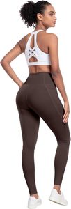 Paquete de 6 mallas de Yoga de cintura alta suaves y ecológicas para mujer, pantalones de entrenamiento transpirables, cintura elástica, patrón sólido, barriga frontal - Product Image 4