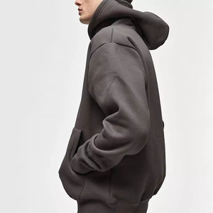 Sweat-shirt à capuche unisexe de haute qualité, lourd, avec logo personnalisé brodé, en molleton français, uni, écologique, 100% coton, hiver - Product Image 2