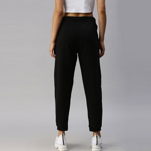 Pantalones de Yoga de cintura alta de verano para mujer, pantalones de chándal transpirables de algodón de secado rápido, bolsillos holgados para el trabajo, ocio, Parte delantera plana - Product Image 4