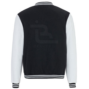 Nouveau design de veste Letterman pour hommes-Streetwear chaud de couleur unie pour l'hiver Col montant Logo avant Respirant Séchage rapide - Product Image 3