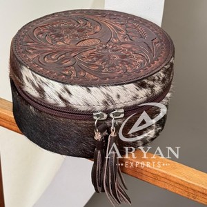 2025 gros nouveauté en cuir usiné à la main voyage bijoux organisateur étui en cuir de vachette fille bijoux stockage emballage - Product Image 1