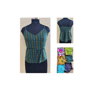 2023 Top de algodón Popular para mujer con cintura Smocking Casual estampado temporada de verano tela tejida al por mayor de proveedor indio - Product Image 3