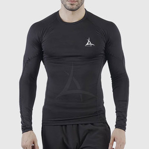 Vente en gros Chemises de compression pour hommes-Vêtements d'entraînement respirants et écologiques en spandex/polyester à manches longues - Product Image 3