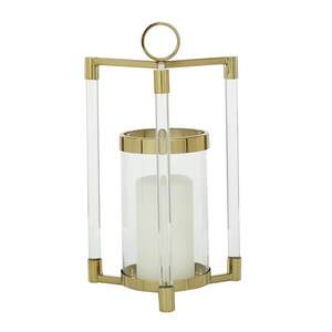 โคมไฟไม้บนโต๊ะอาหารเชิงเทียนโบราณที่ใส่เทียนสีทอง - Product Image 4