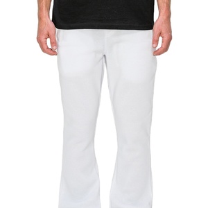 Comfort Fit Flare <b>Joggers</b> For Men Cotton <b>Polyester</b> Wide Leg Casual Gym Streetwear Pants Custom OEM Private Label Manufacturer - Product Image 5