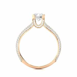 Round Cut Diamond <b>Split</b> Shank Prong Setting Anniversary <b>Ring</b> For Women - Product Image 4