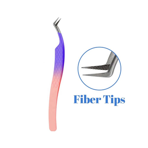 Pinzas de punta de fibra personalizadas, extensiones de pestañas con agarre de diamante, pinzas de pestañas de volumen para pinzas de pestañas - Product Image 4