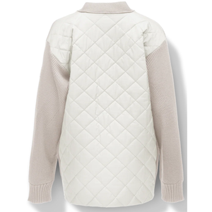 Pull cardigan en acrylique pour homme, design à panneaux matelassés, tricot à manches longues, anti-froissement, séchage rapide, décontracté, élégant, superposition - Product Image 2