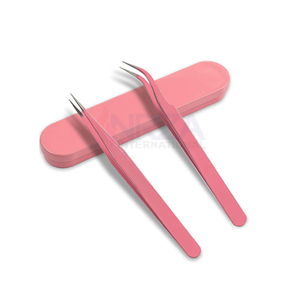 Pinzas de extensión de pestañas de acero inoxidable con logotipo personalizado de alta calidad herramienta de belleza puntiaguda empaquetada a granel - Product Image 2