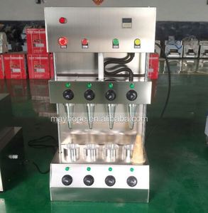 Machine semi-automatique de fabrication de tasse de café comestible de cône de <span class=keywords><strong>pizza</strong></span> d'enrobage de chocolat - Product Image 3