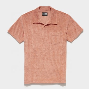 Polo de manga corta con bolsillo en el pecho en blanco liso personalizado, Polo de toalla de algodón y poliéster, camiseta para hombre - Product Image 6