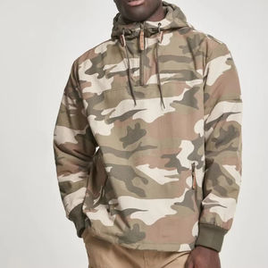 Chaqueta Cortavientos de Camuflaje para Hombre, Último Modelo 2026, al por Mayor, con Cierre de 1/4 en la Parte Delantera, Capucha, 2 Bolsillos Laterales, Talla Grande, Chaqueta Cortavientos de Camuflaje Personalizada - Product Image 1