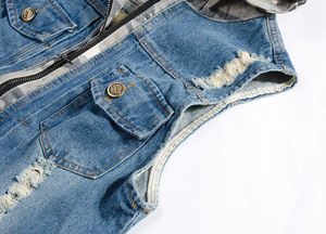 2024 Winter New Men's Summer <b>Denim</b> Vest Men <b>Sleeveless</b> Vest With Hooded Camouflage Outerwear <b>Jackets</b> Vests Clothes - Product Image 6