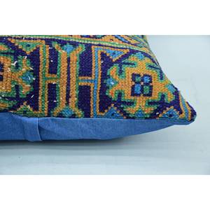 Oreiller en laine de Bohème multicolore 28x28 Coussin décoratif en patchwork brodé vintage Portable pour la literie et l'utilisation du sol - Product Image 4