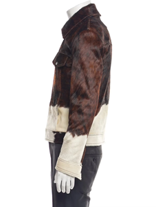 Blouson aviateur en cuir uni à col montant avec logo personnalisé pour homme, idéal pour l'hiver et la ville - Product Image 5