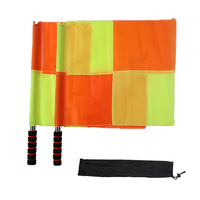 Drapeau d'arbitre 46*40cm avec poteaux en acier inoxydable, poignées en éponge, signalisation pour événements sportifs de football et de soccer sur terrain, motif à carreaux losanges